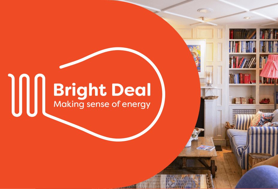 Birght Deal logo on image of living room