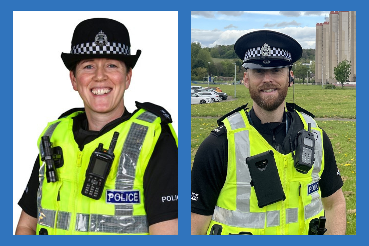 PC Stephanie Rose and Sgt Grant Robertson from Police Scotland