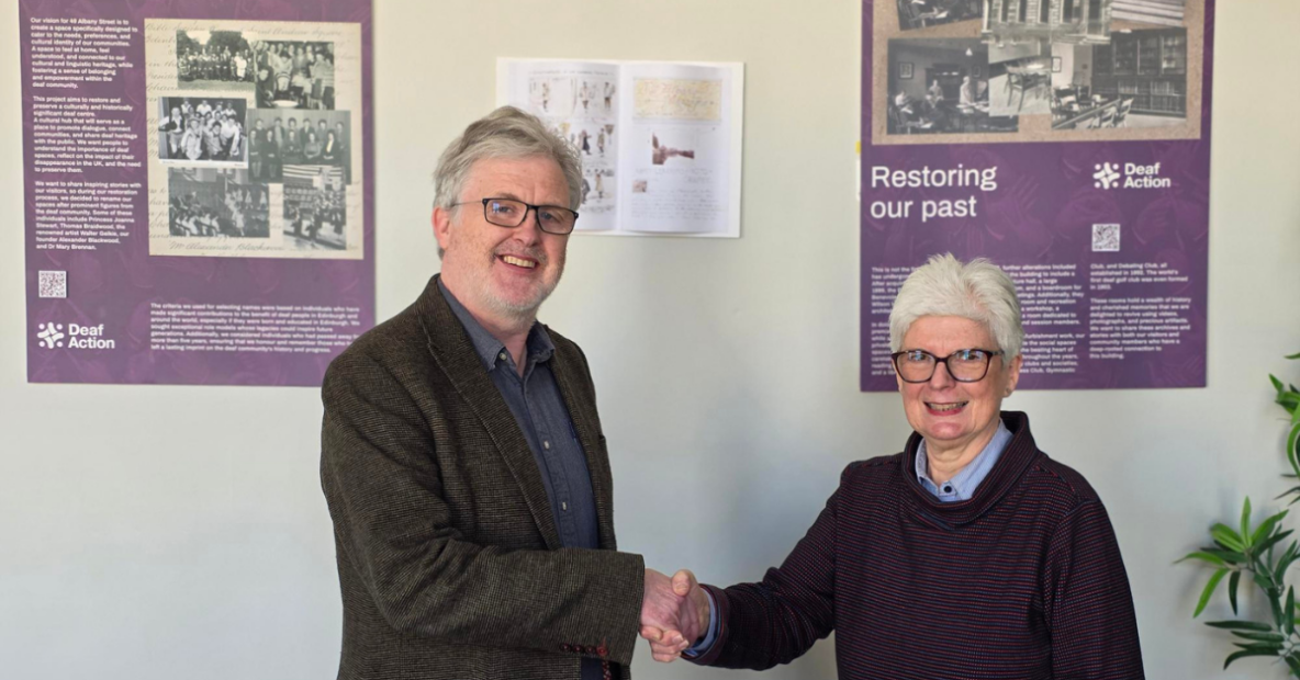 Philip Gerrard from Deaf Action and Lilian Lawson from Deaf History Scotland